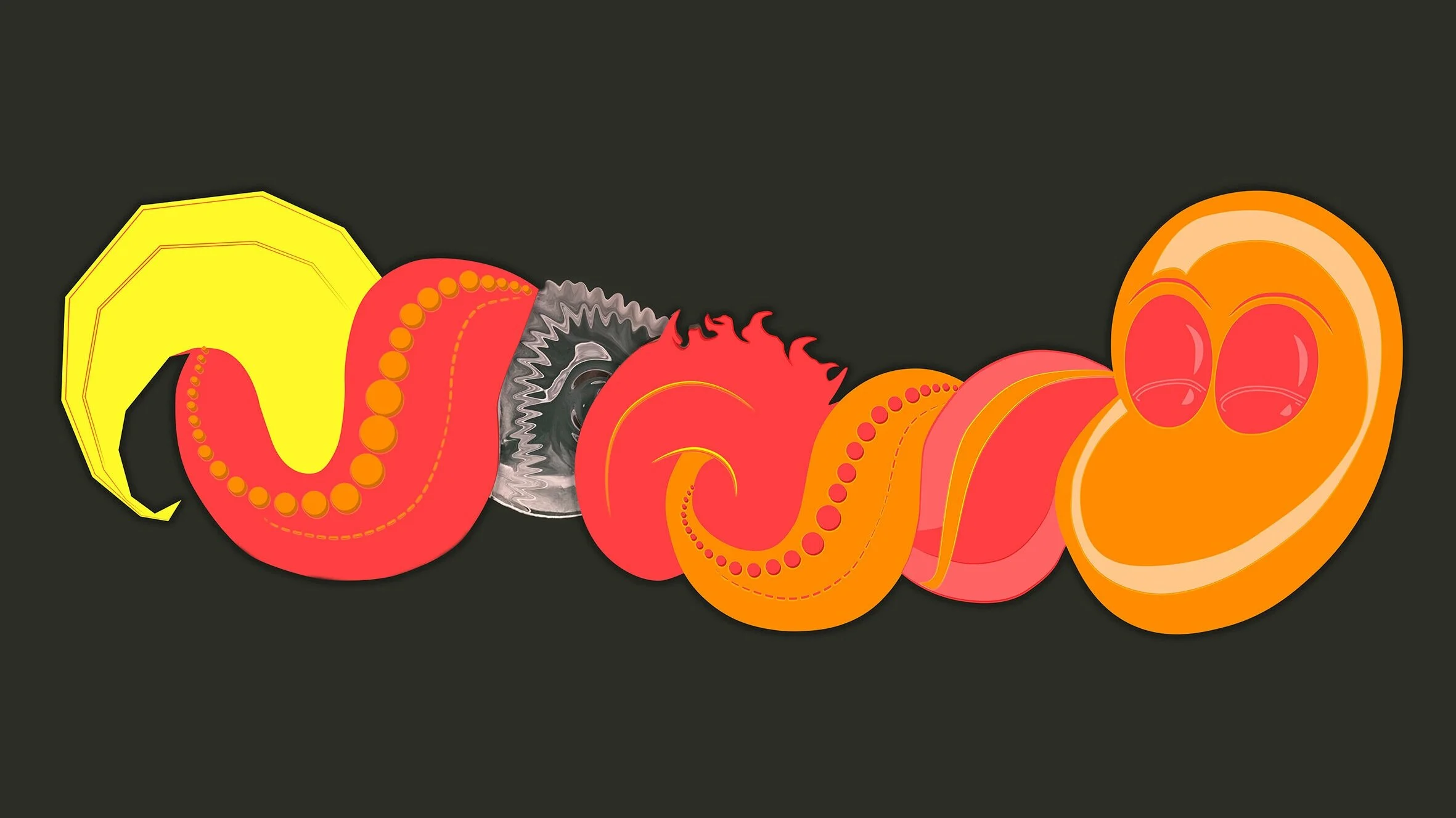 Tentacle san (Chalk and Digital illustration)